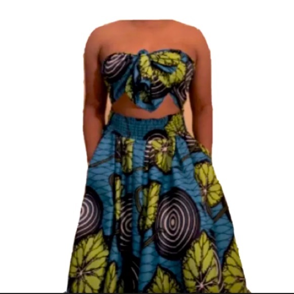 Crop top Scarf & Maxi Skirt Set (African print/ Ankara) - Picture 10 of 11